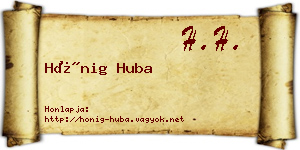 Hönig Huba névjegykártya